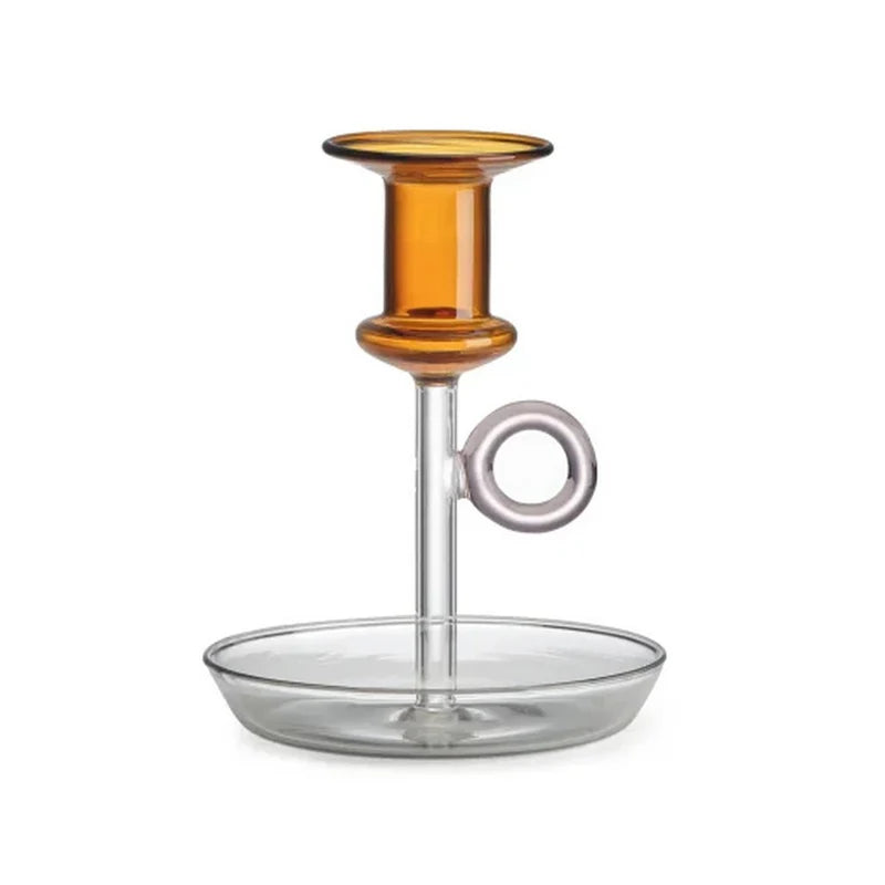 Porta Candela in Vetro Borosilicato Multicolore 14 cm - IVV