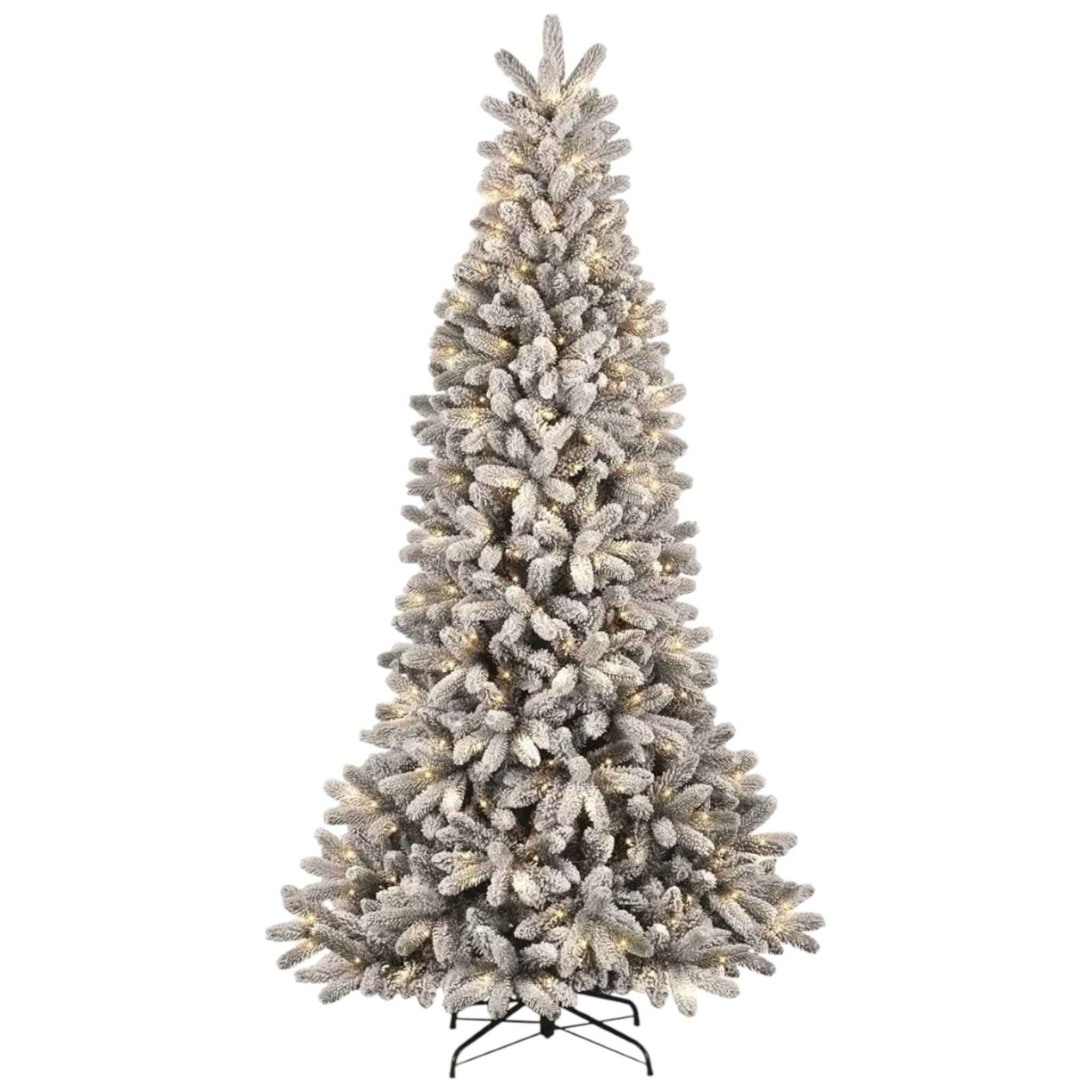 Albero Floccato 240 cm con 350 led - Flora