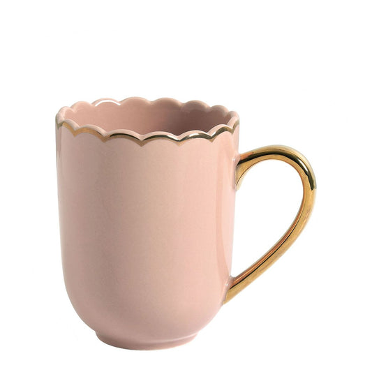Tazza da Tè in Porcellana Rosa Antico con Dettagli in Oro - Mathilde M