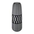 Vaso in Vetro Opaco con Decorazione Nera "Cage" 50 h cm - Hervit