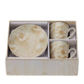 Box 2 Tazzine da Caffè con Piattino Decorazione Fiori Canvas - Hervit