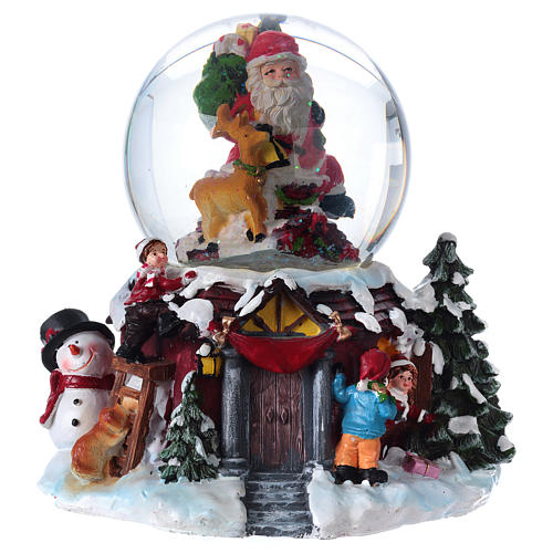 Palla di Vetro con Luce e Musica - Babbo Natale