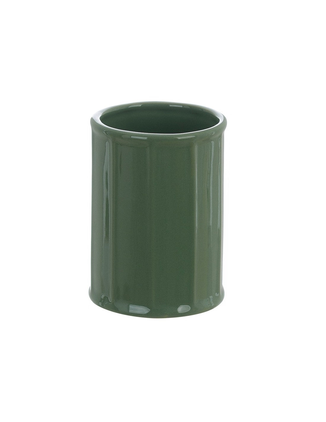Porta Spazzolini in Ceramica Verde Scanalata – Blanc MariClò