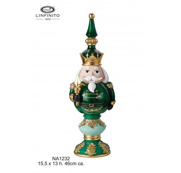 Puntale Babbo Natale Verde  con Dettagli Oro 46 cm - L'infinito