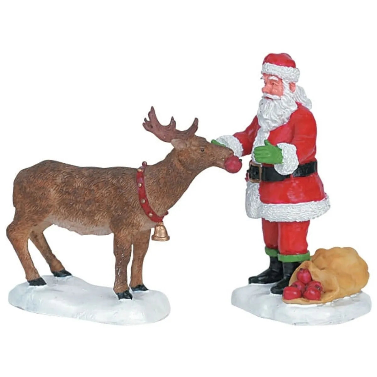 Babbo Natale che Nutre la Renna 7.3 h cm - Lemax