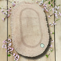 Tappeto Ovale Rosa in Spugna con Gala 50x80 cm - Blanc Mariclò