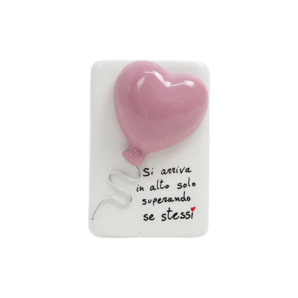 Quadretto in ceramica di Capodimonte con palloncino 3D 11.5 cm - Siniscalchi