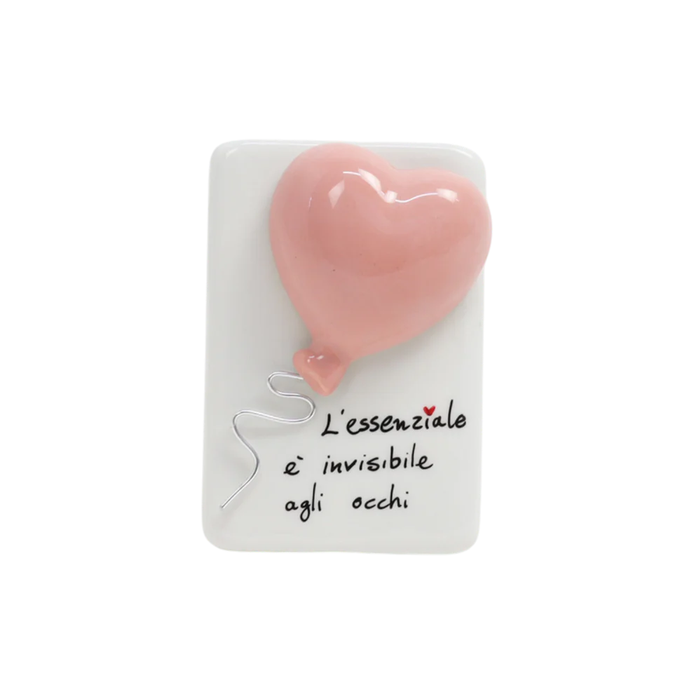 Quadretto in ceramica di Capodimonte con palloncino 3D 11.5 cm - Siniscalchi