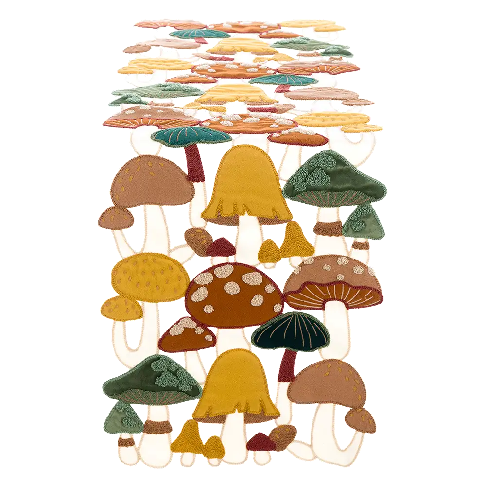 Runner in Velluto Autunnale con Funghi 114x35 cm - Blanc Mariclò