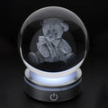 Sfera in Cristallo Illuminata Teddy Bear Crystal Planet Ø 10 cm - Hervit