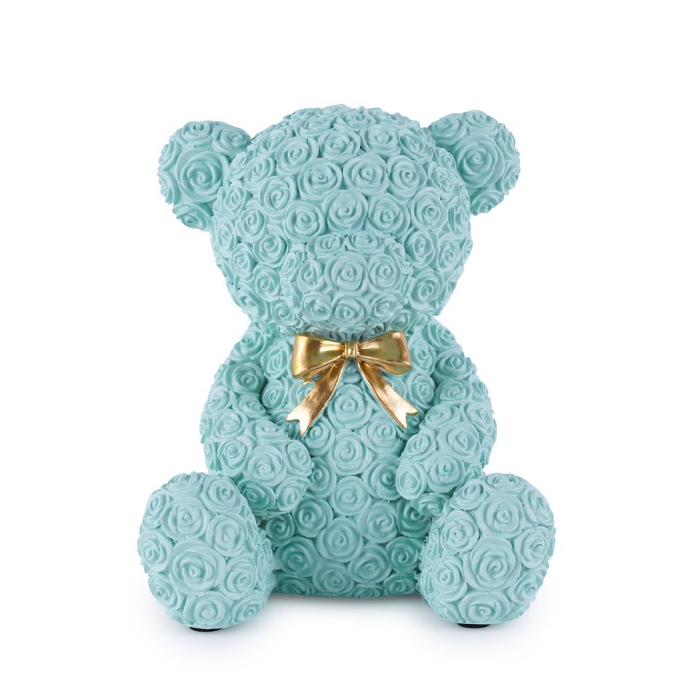 Salvadanaio Orsetto Azzurro in Resina 10x12 cm - Henriette