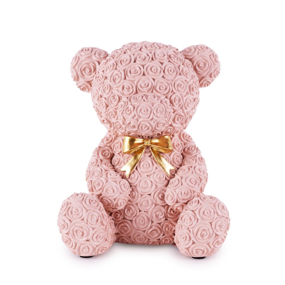 Salvadanaio Orsetto Rosa in Resina 10x12 cm - Henriette