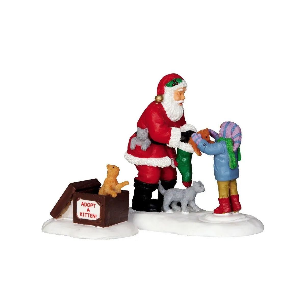 Babbo Natale con Gattini e Bambino 7 h cm - Lemax