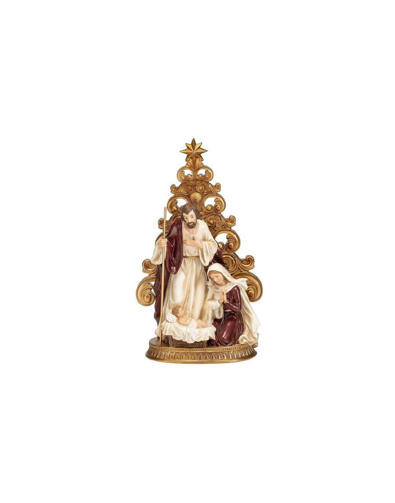 Scultura Natività con Albero Oro in Resina 31,5 cm - L'Infinito
