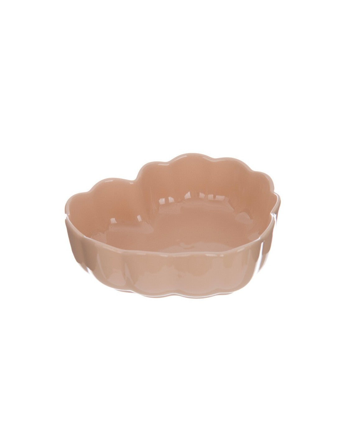 Pirofila a Cuore in Ceramica con Smerlo Rosa Cipria 7 cm - Blanc Mariclò