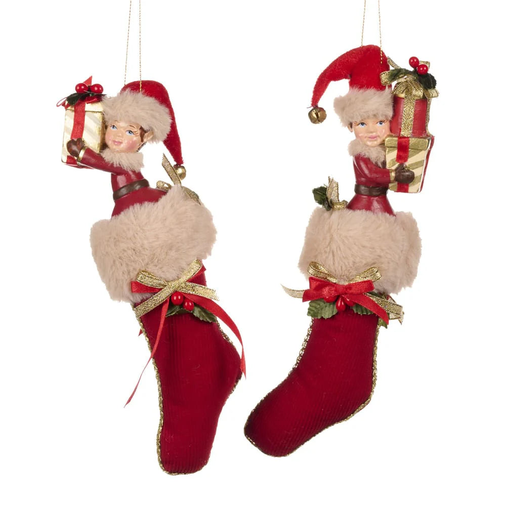 Decorazione Albero Elfetto nella Calza 23 cm - Goodwill