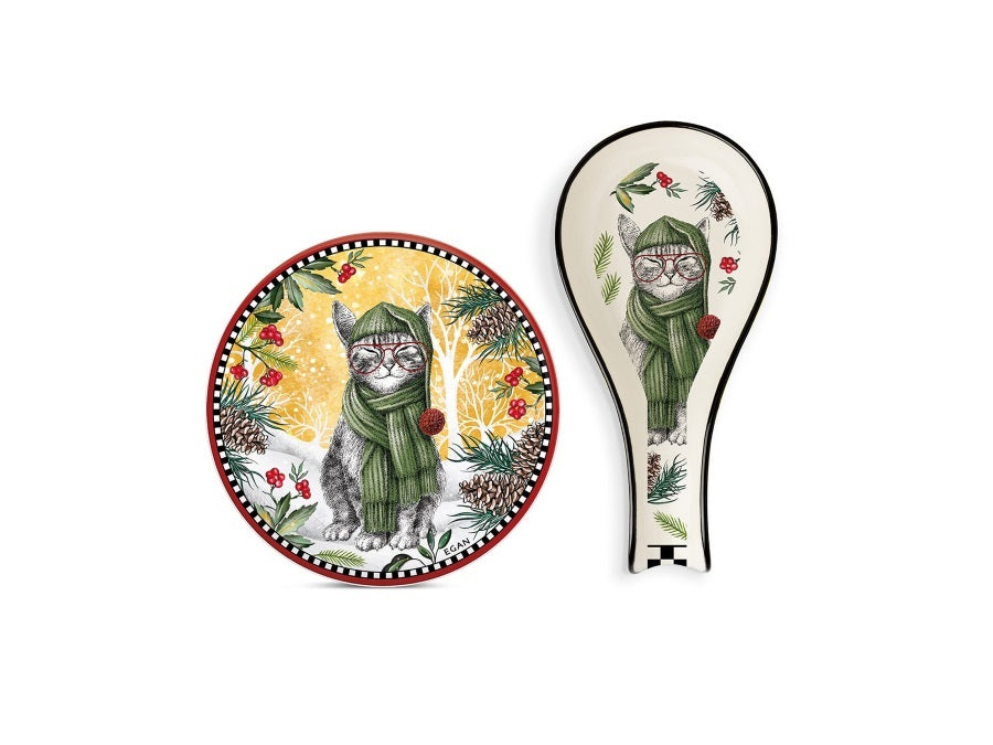 Set Sottopentola e Poggiamestolo con Gattino