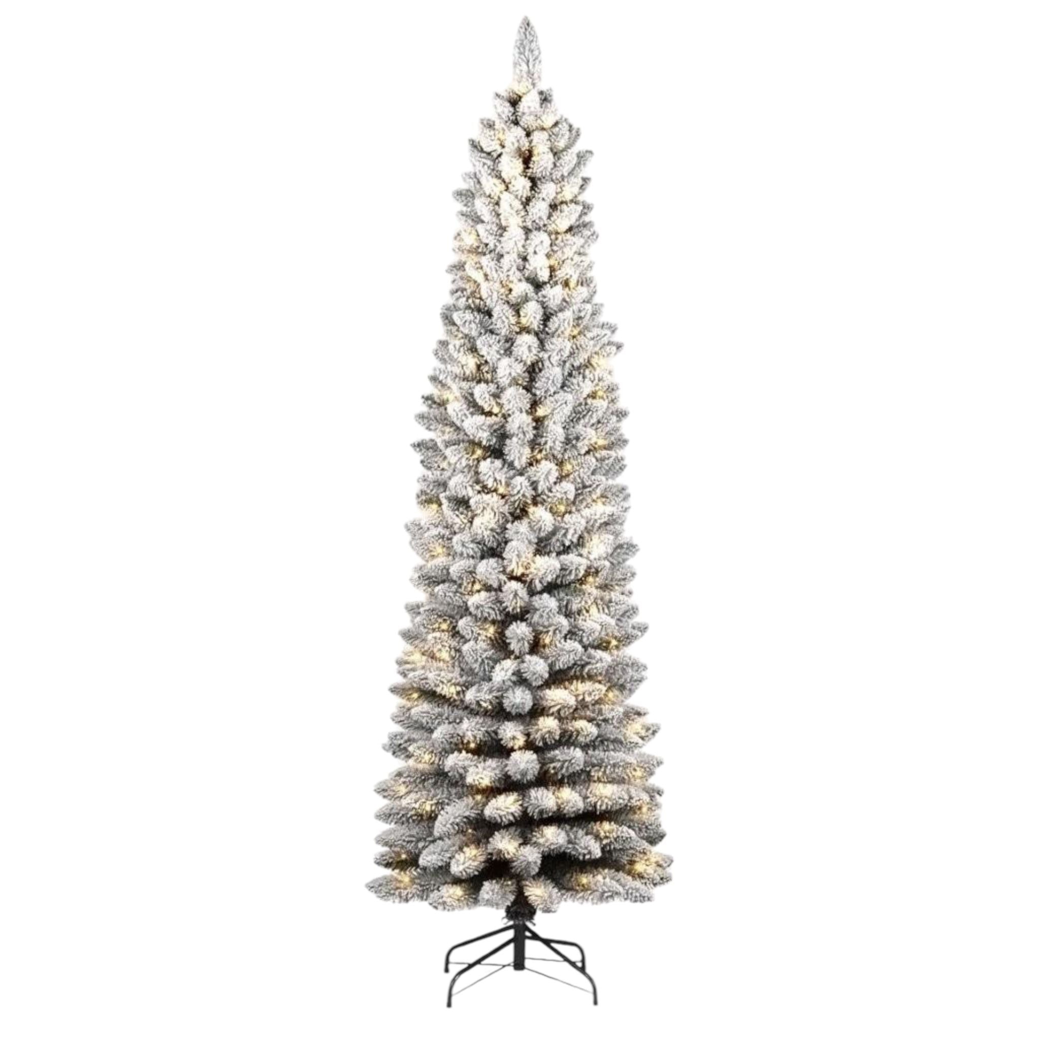 Albero Slim 180 cm Floccato 250 led - Flora