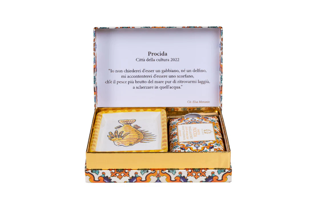 Set Regalo in Ceramica con Sapone Artigianale - Casa Amalfi