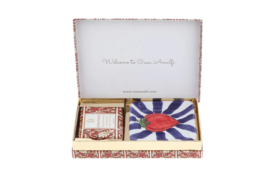 Set Regalo in Ceramica con Sapone Artigianale - Casa Amalfi