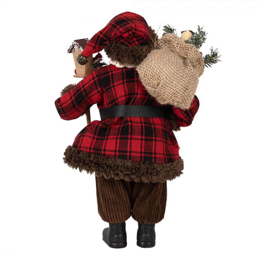 Babbo Natale Classico con Casetta e Sacco in Spalla 28 h cm – Clayre & Eef