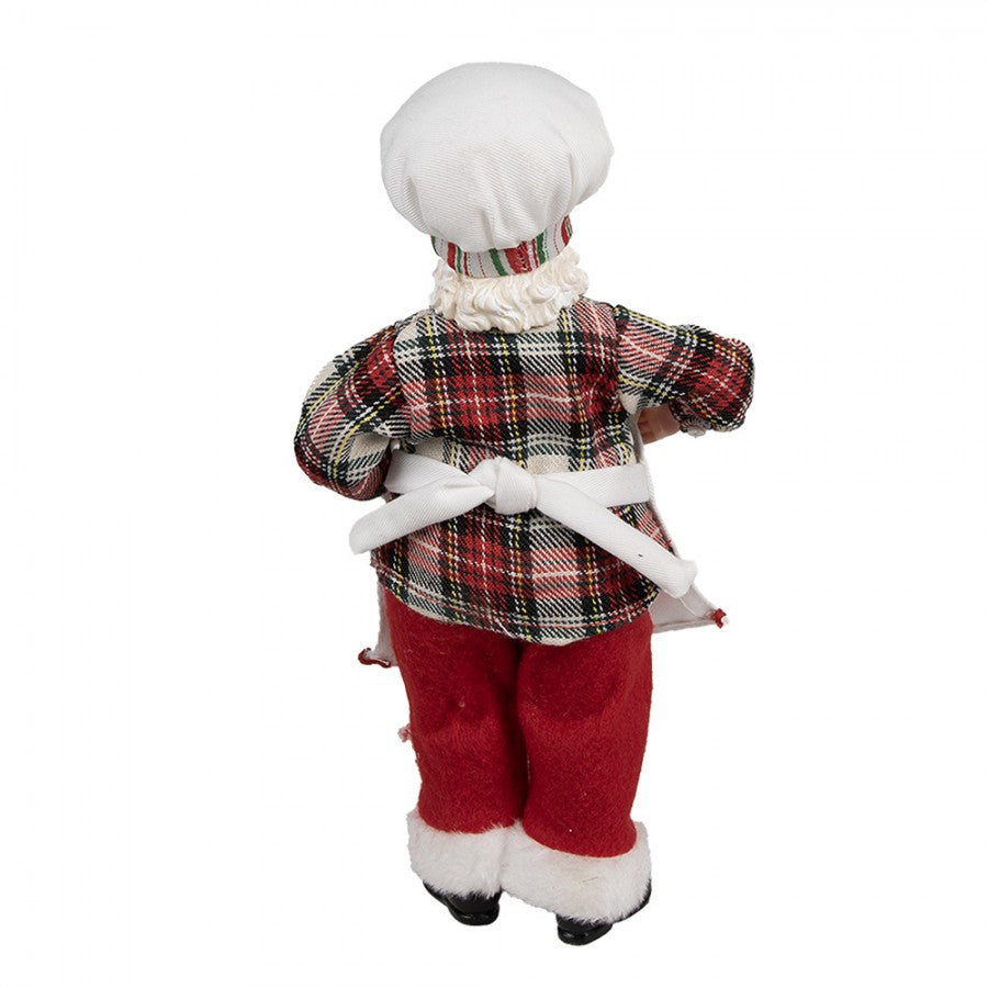 Babbo Natale Chef con Torta e Sac à Poche 28 h cm – Clayre & Eef