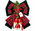 Doppio Fiocco Verde Inglese e Tartan con Campane 48 cm - Fiori di Lena