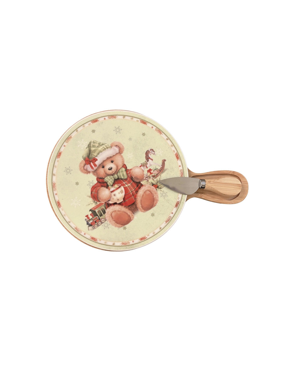 Tagliere con Decoro Teddy e Base in Bamboo - Brandani