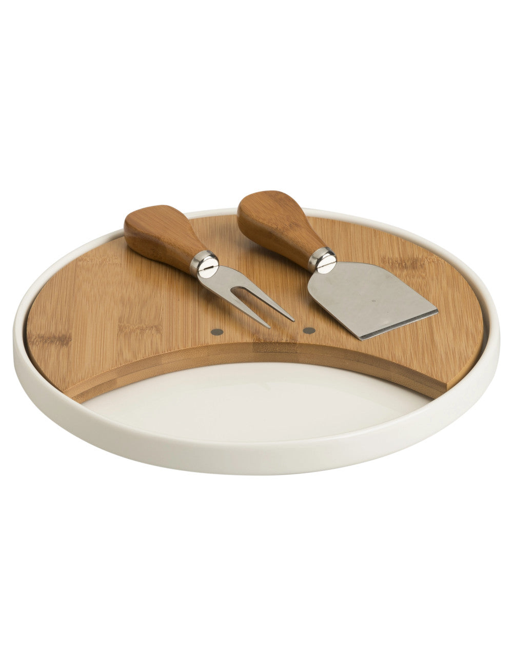 Tagliere Formaggi in Porcellana con Coltelli in Acciaio - Brandani