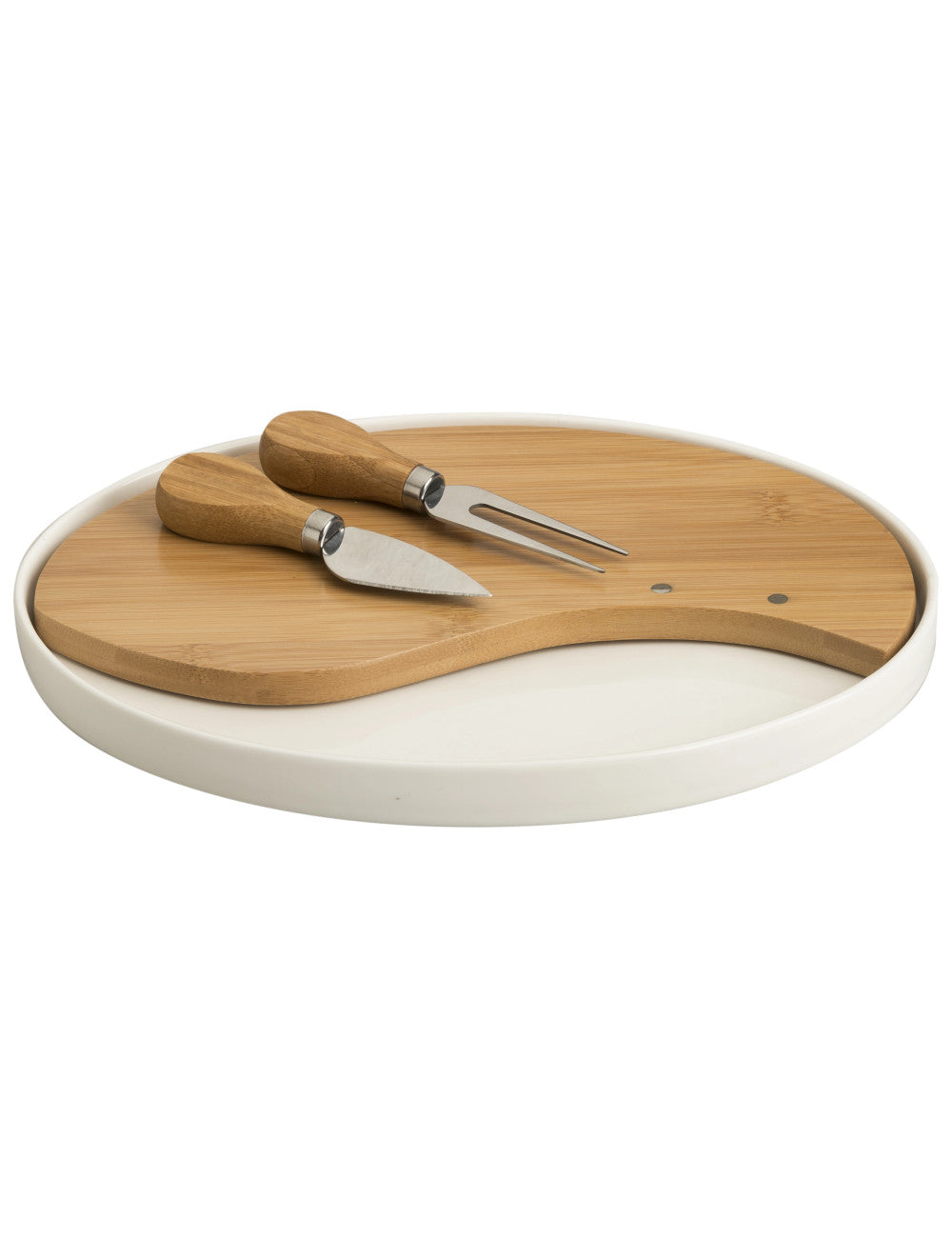 Tagliere per Formaggi in Porcellana con Dettagli in Bamboo - Brandani