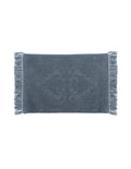 Tappeto Azzurro Jacquard in Cotone con Nappe 50x80 cm - Blanc Mariclò