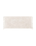 Tappeto Bianco Jacquard in Cotone con Nappe 50x110 cm - Blanc Mariclò