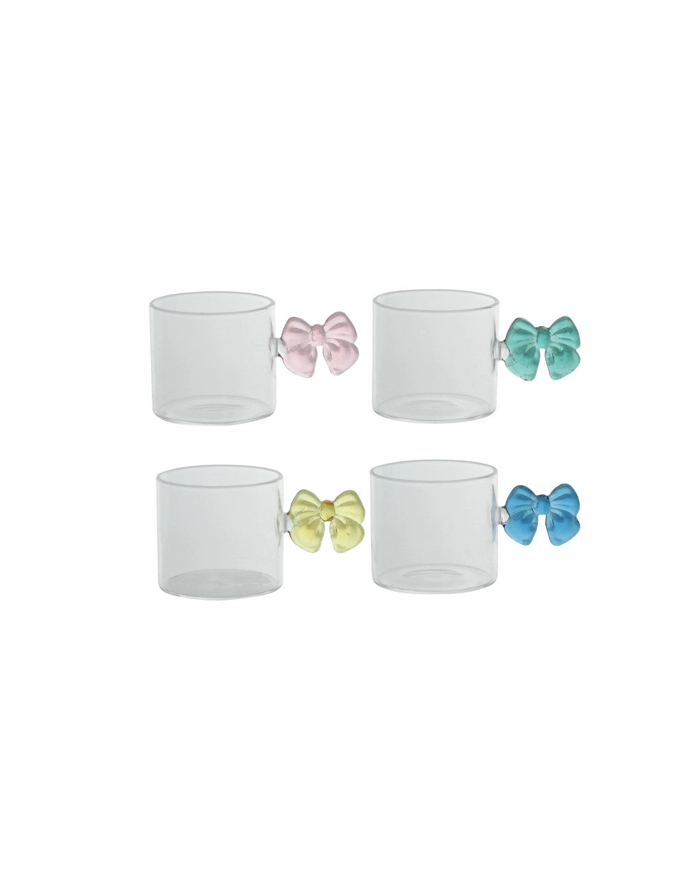Set di 4 Tazzine in Vetro con Manico Fiocco - Brandani
