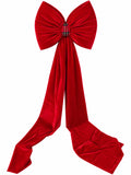 Fiocco in Velluto Rosso con Dettaglio Tartan 230 cm - Fiori di Lena