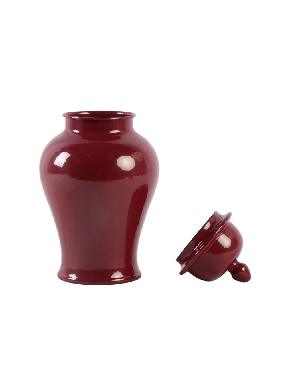 Vaso in Metallo con Coperchio Rosso 37.5 cm - Blanc Mariclò