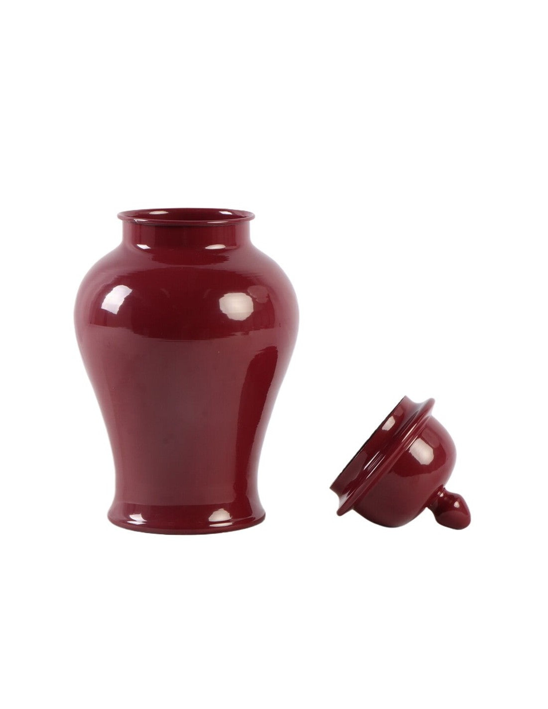 Vaso in Metallo con Coperchio Rosso 37.5 cm - Blanc Mariclò