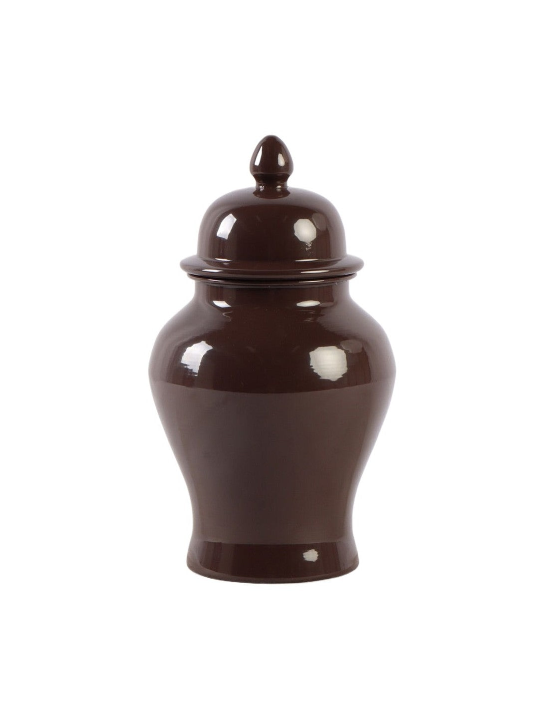 Vaso in Metallo con Coperchio Cioccolato 33 cm - Blanc Mariclò