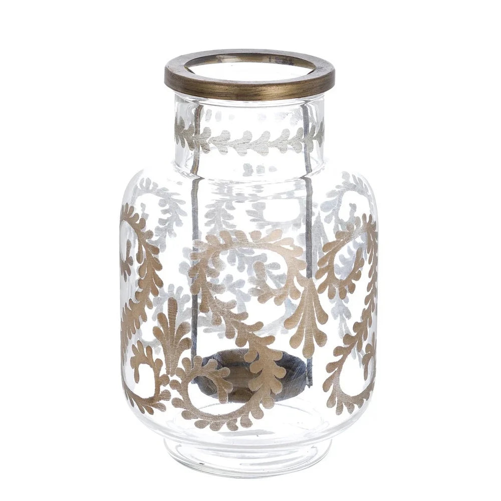 Vaso Porta Candela in Vetro e Metallo 26 cm - Blanc Mariclò
