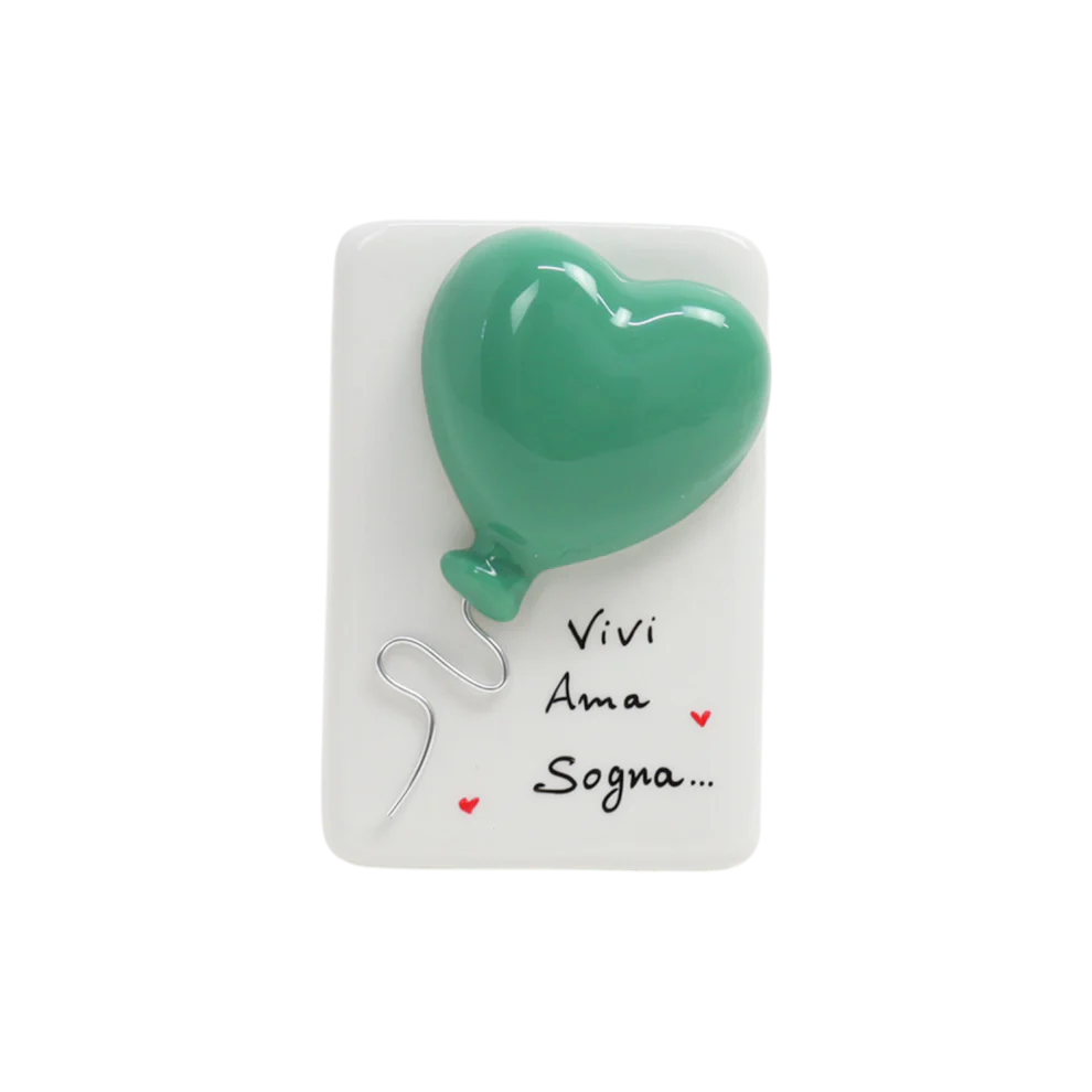 Quadretto in ceramica di Capodimonte con palloncino 3D 11.5 cm - Siniscalchi